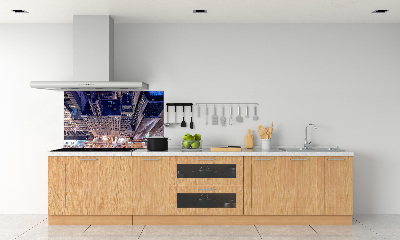 Glazen achterwand keuken New York 's nachts