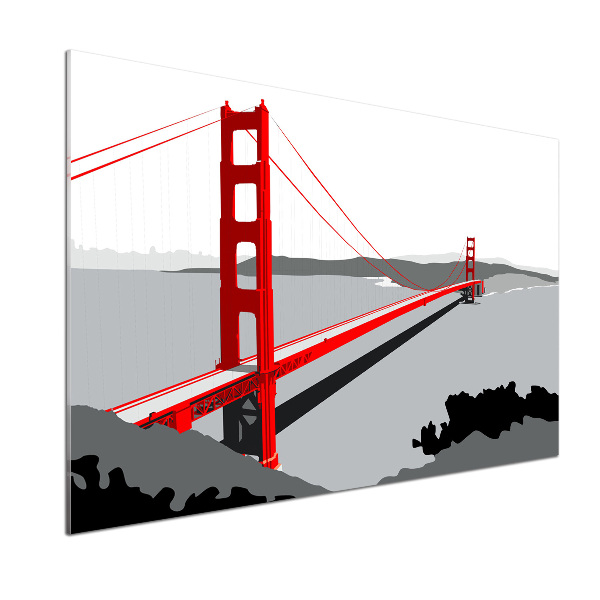 Glazen achterwand keuken San Francisco-brug