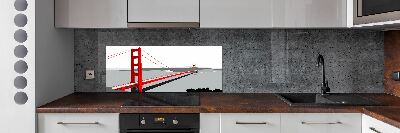 Glazen achterwand keuken San Francisco-brug