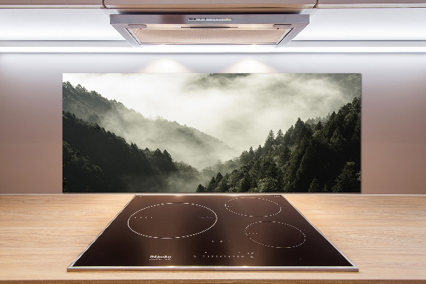 Achterwand keuken Mist boven het bos