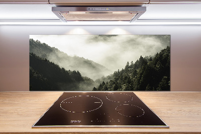 Achterwand keuken Mist boven het bos