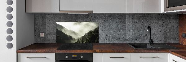 Achterwand keuken Mist boven het bos