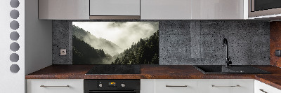 Achterwand keuken Mist boven het bos