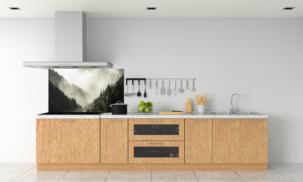 Achterwand keuken Mist boven het bos