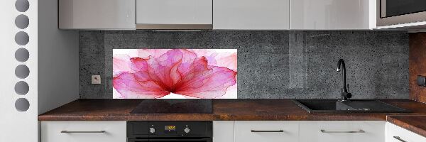 Spatscherm keuken Roze bloem