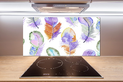 Spatscherm keuken Kleurrijke veren