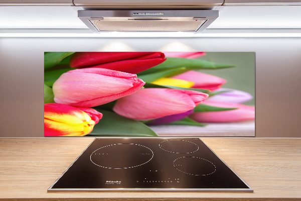 Spatplaat keuken Kleurrijke tulpen