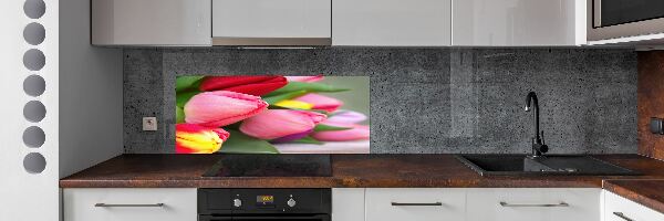 Spatplaat keuken Kleurrijke tulpen