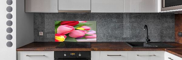 Spatplaat keuken Kleurrijke tulpen