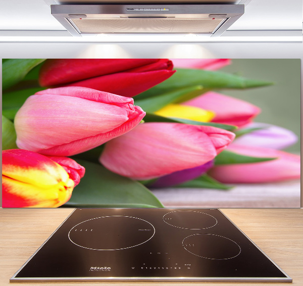 Spatplaat keuken Kleurrijke tulpen