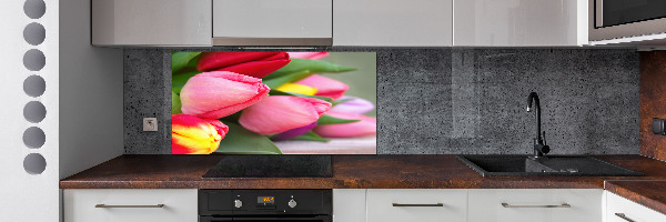 Spatplaat keuken Kleurrijke tulpen