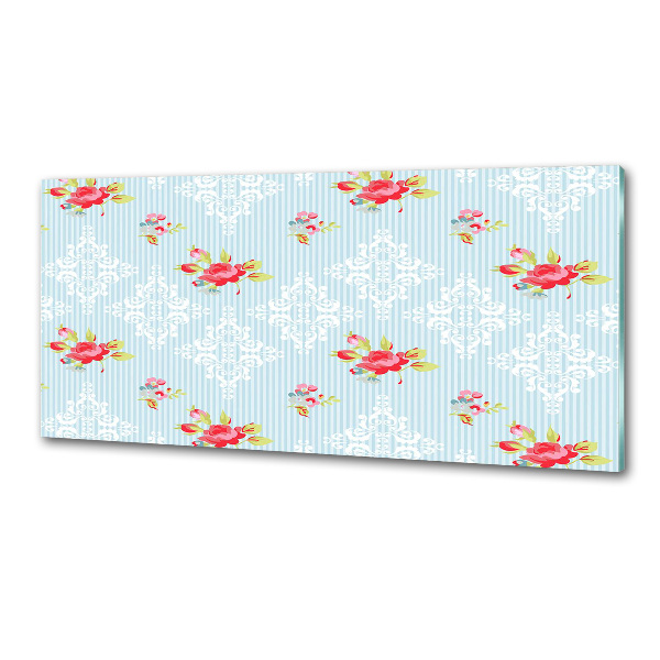 Glazen achterwand keuken Rozen en versieringen