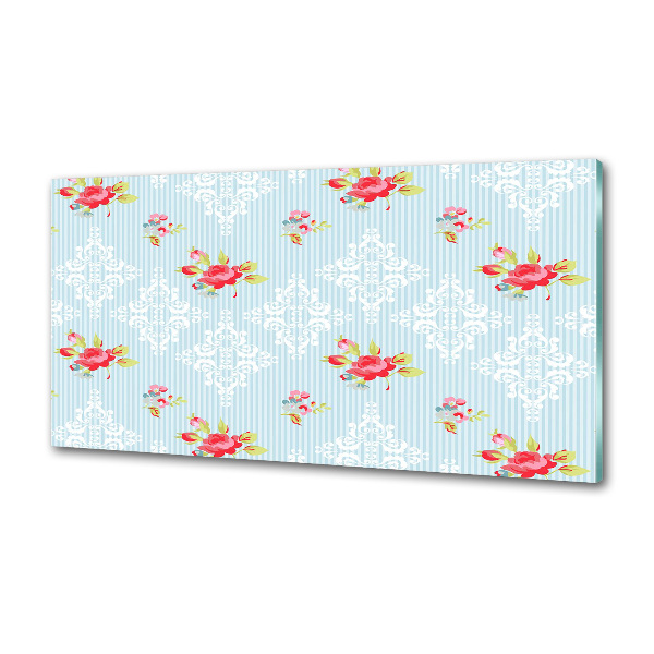 Glazen achterwand keuken Rozen en versieringen