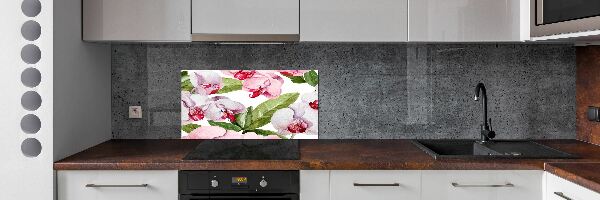 Spatplaat keuken Roze orchideeën