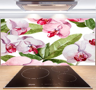 Spatplaat keuken Roze orchideeën