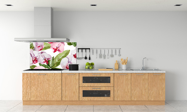 Spatplaat keuken Roze orchideeën