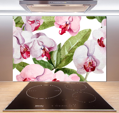 Spatplaat keuken Roze orchideeën
