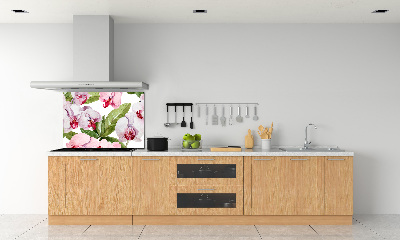 Spatplaat keuken Roze orchideeën