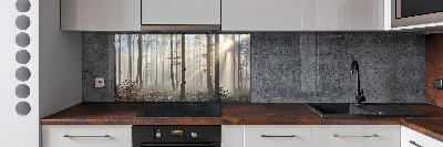 Glazen achterwand keuken Mist in het bos