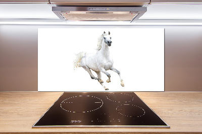 Spatplaat keuken Wit Arabisch paard