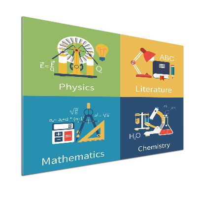 Glazen achterwand keuken Schoolvakken