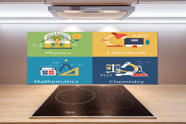 Glazen achterwand keuken Schoolvakken