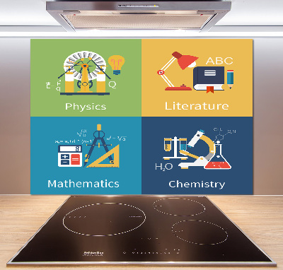 Glazen achterwand keuken Schoolvakken