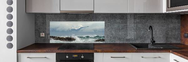 Glazen achterwand keuken Ruwe zee