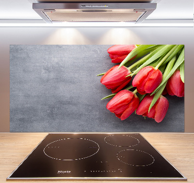 Keuken achterwand Rode tulpen