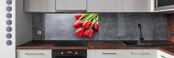 Keuken achterwand Rode tulpen