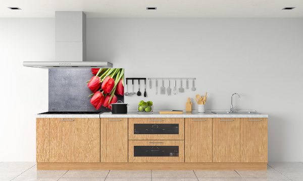 Keuken achterwand Rode tulpen
