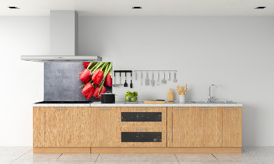 Keuken achterwand Rode tulpen