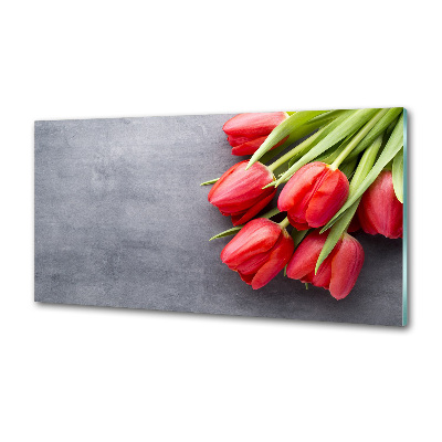 Keuken achterwand Rode tulpen