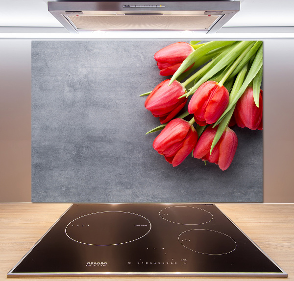 Keuken achterwand Rode tulpen