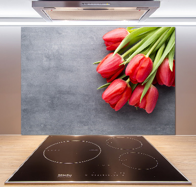 Keuken achterwand Rode tulpen