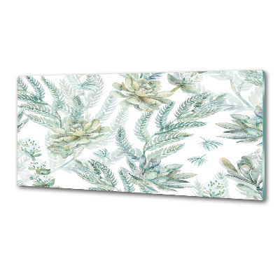 Spatscherm keuken Bloemen en bladeren