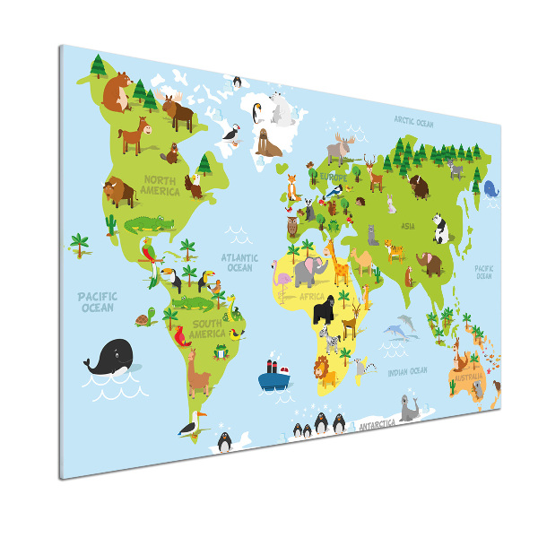 Glazen achterwand keuken Dierenkaart