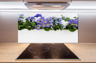 Keuken achterwand Blauwe bloemen
