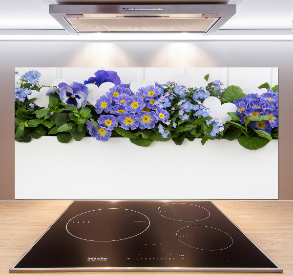 Keuken achterwand Blauwe bloemen