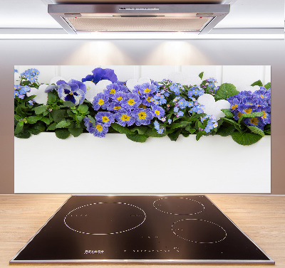 Keuken achterwand Blauwe bloemen