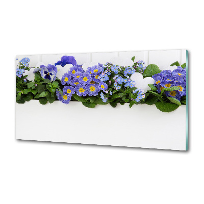 Keuken achterwand Blauwe bloemen