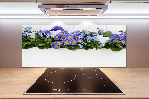 Keuken achterwand Blauwe bloemen