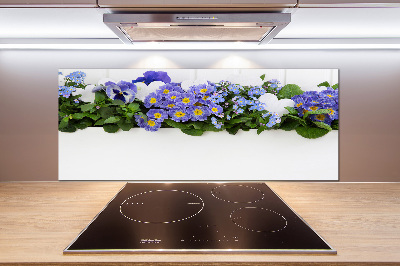 Keuken achterwand Blauwe bloemen