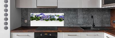 Keuken achterwand Blauwe bloemen