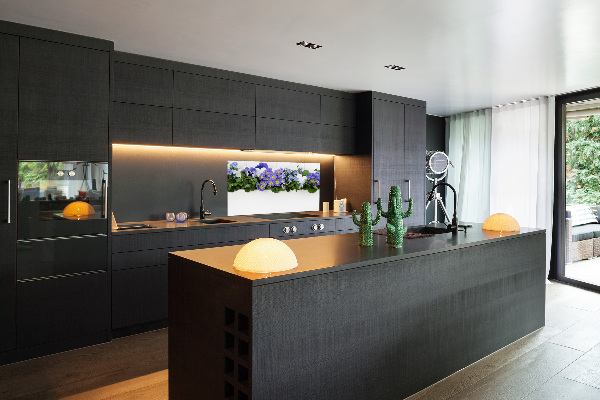 Keuken achterwand Blauwe bloemen