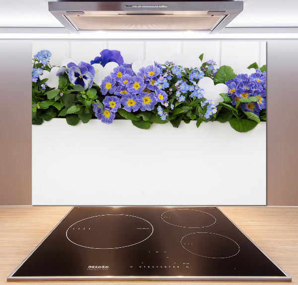 Keuken achterwand Blauwe bloemen