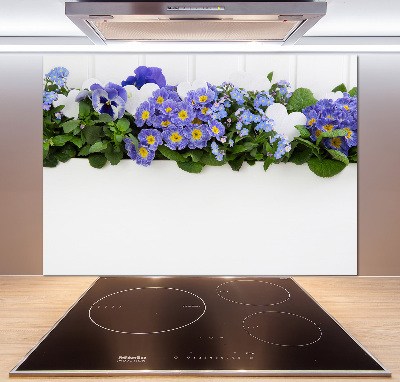 Keuken achterwand Blauwe bloemen