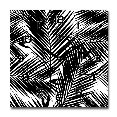 Vierkante glas klok Palmbladeren