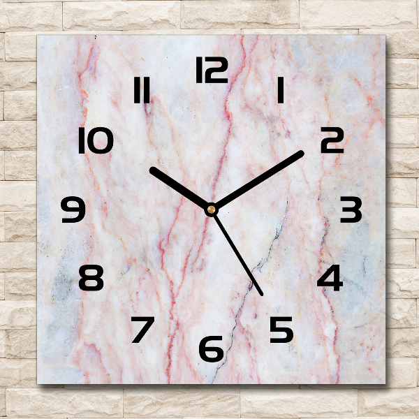 Vierkante glas klok Marmer