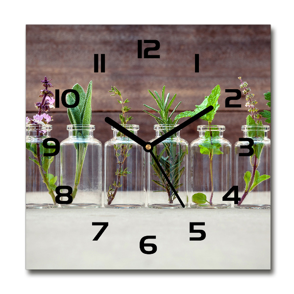 Vierkante glazen klok Planten in potten